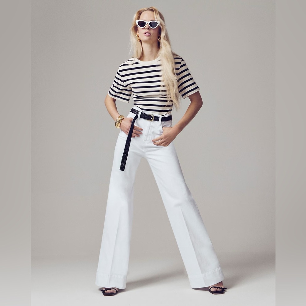 J.Crew Wide-leg denim trouser in white BM338